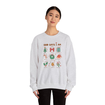Christmas God Says I Am Sweatshirt - Sweatshirt - Nazareth Treasures