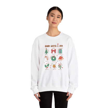Christmas God Says I Am Sweatshirt - Sweatshirt - Nazareth Treasures