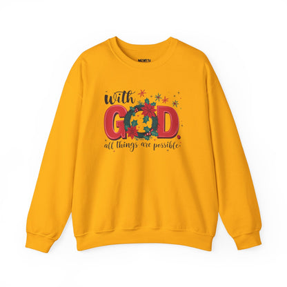 Christmas With God Sweatshirt - Sweatshirt - Nazareth Treasures