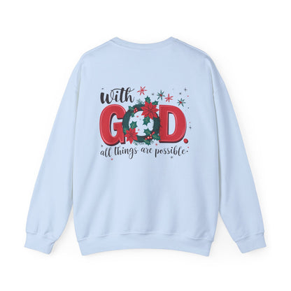 Christmas With God Sweatshirt - Sweatshirt - Nazareth Treasures