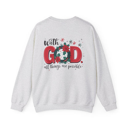 Christmas With God Sweatshirt - Sweatshirt - Nazareth Treasures