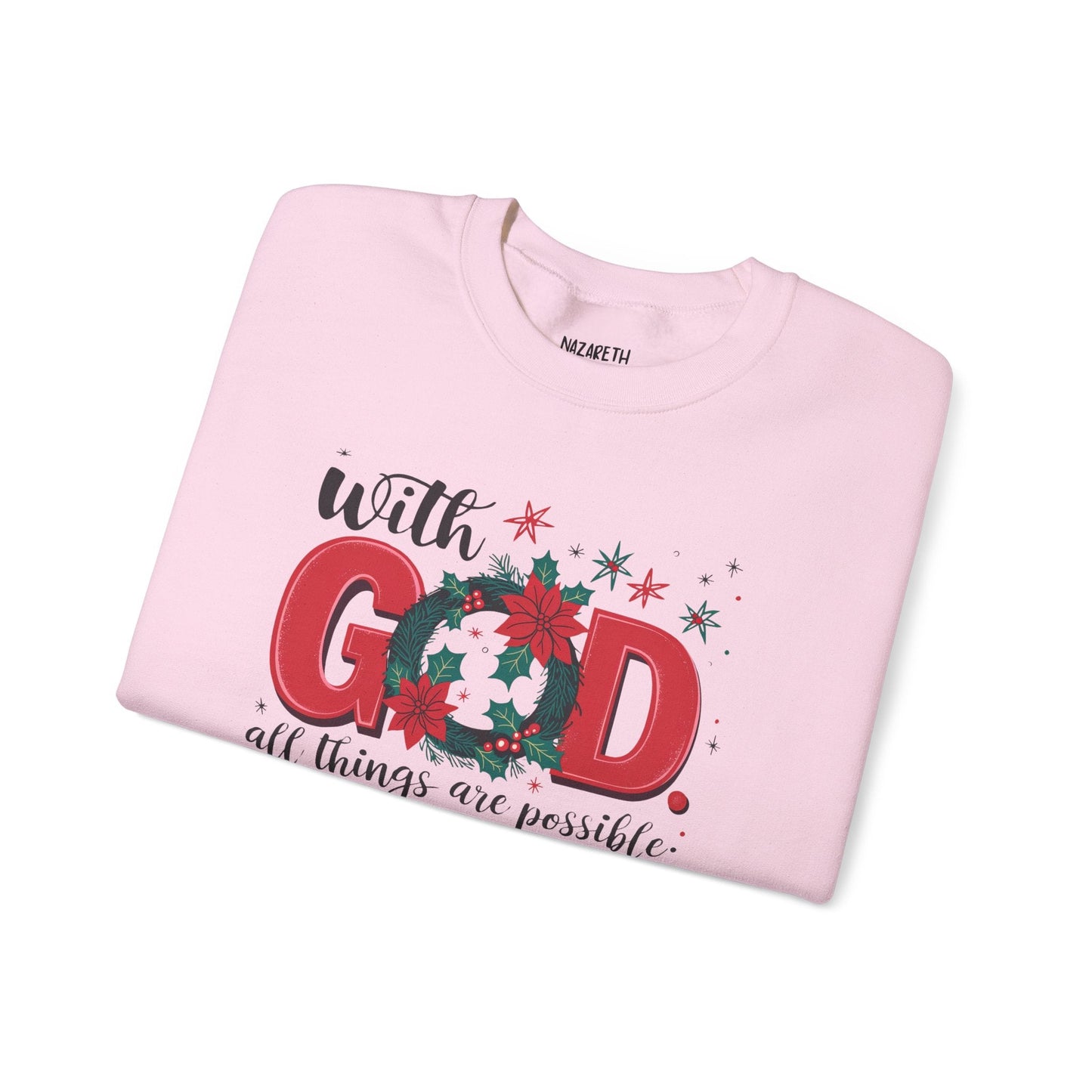Christmas With God Sweatshirt - Sweatshirt - Nazareth Treasures