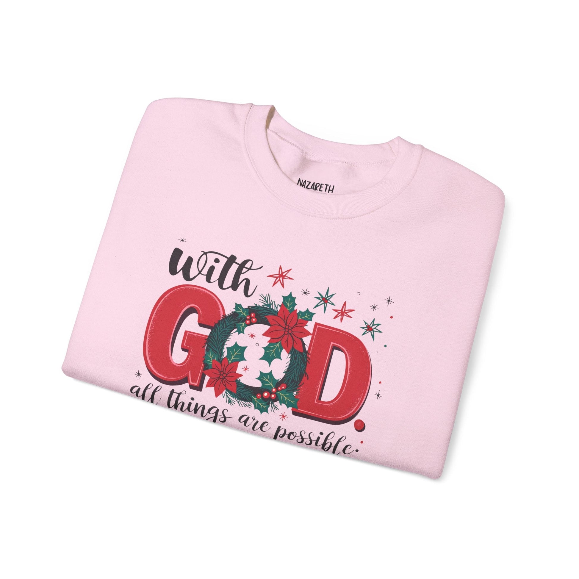 Christmas With God Sweatshirt - Sweatshirt - Nazareth Treasures