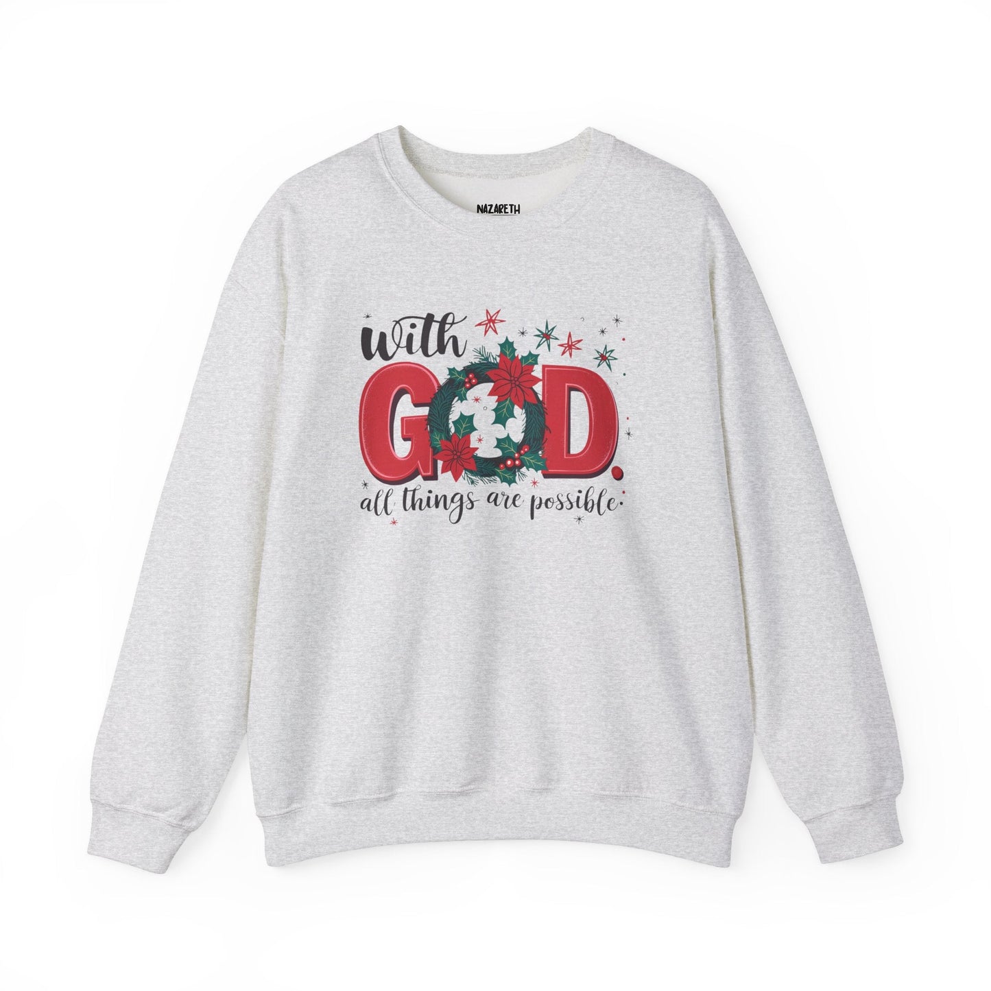 Christmas With God Sweatshirt - Sweatshirt - Nazareth Treasures