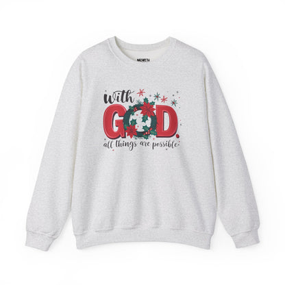 Christmas With God Sweatshirt - Sweatshirt - Nazareth Treasures