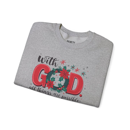 Christmas With God Sweatshirt - Sweatshirt - Nazareth Treasures