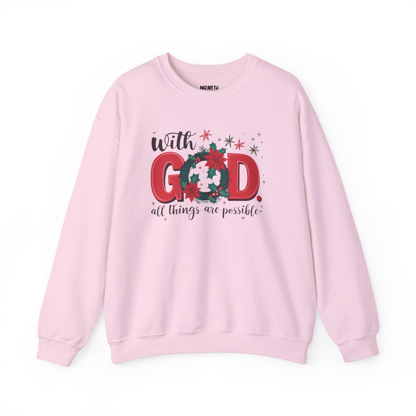 Christmas With God Sweatshirt - Sweatshirt - Nazareth Treasures