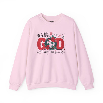 Christmas With God Sweatshirt - Sweatshirt - Nazareth Treasures