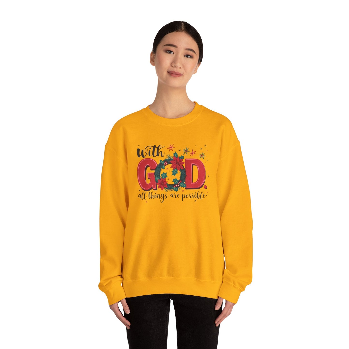 Christmas With God Sweatshirt - Sweatshirt - Nazareth Treasures