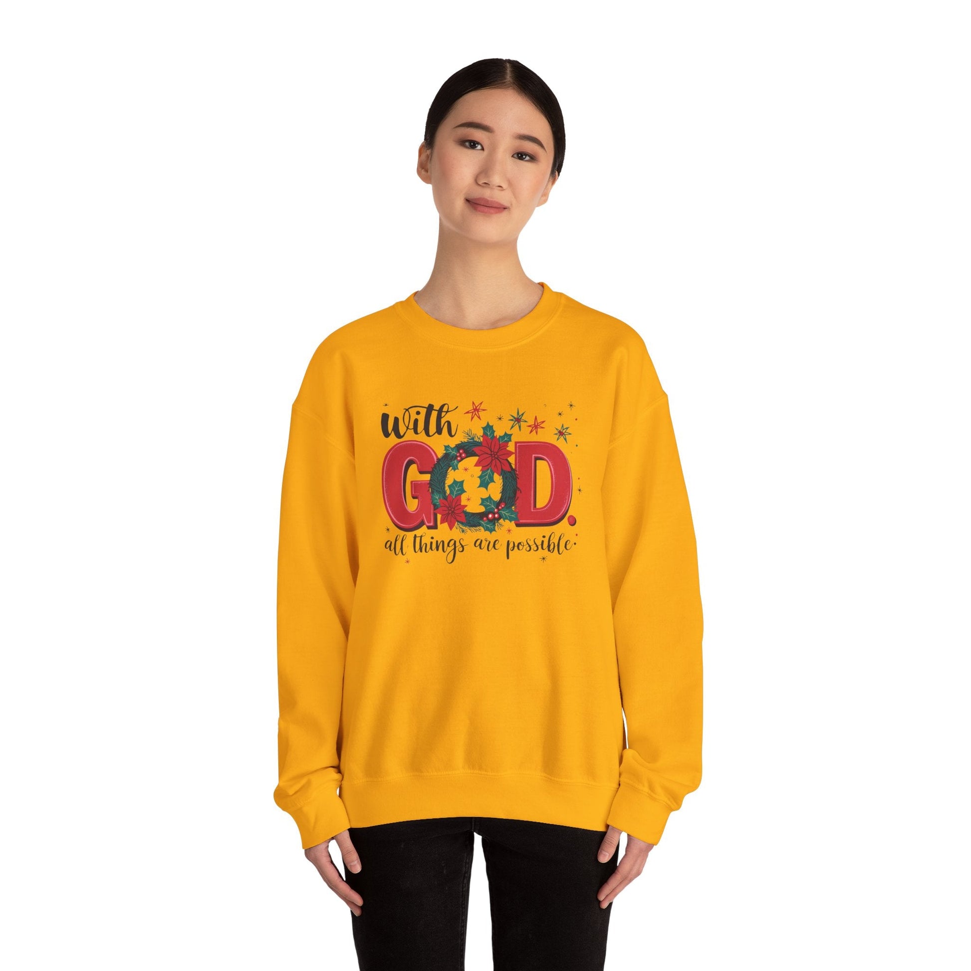 Christmas With God Sweatshirt - Sweatshirt - Nazareth Treasures