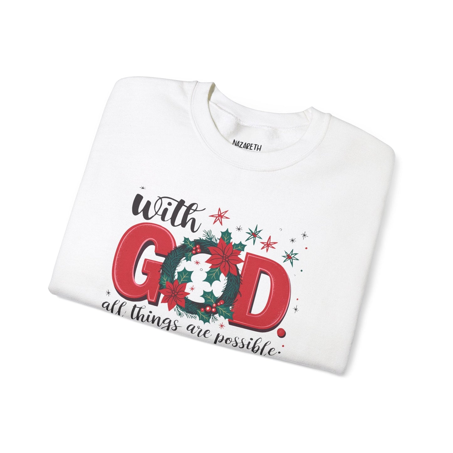 Christmas With God Sweatshirt - Sweatshirt - Nazareth Treasures