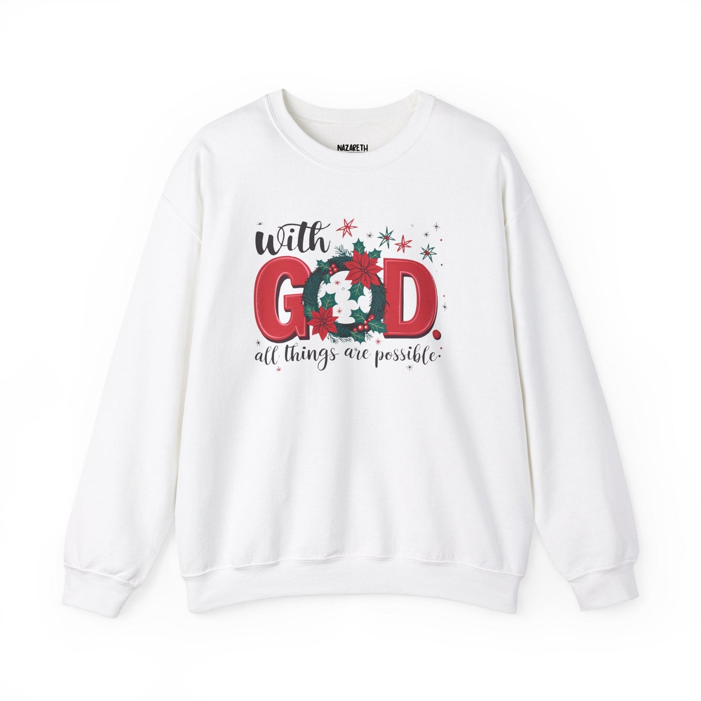 Christmas With God Sweatshirt - Sweatshirt - Nazareth Treasures