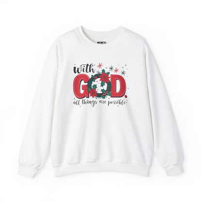 Christmas With God Sweatshirt - Sweatshirt - Nazareth Treasures