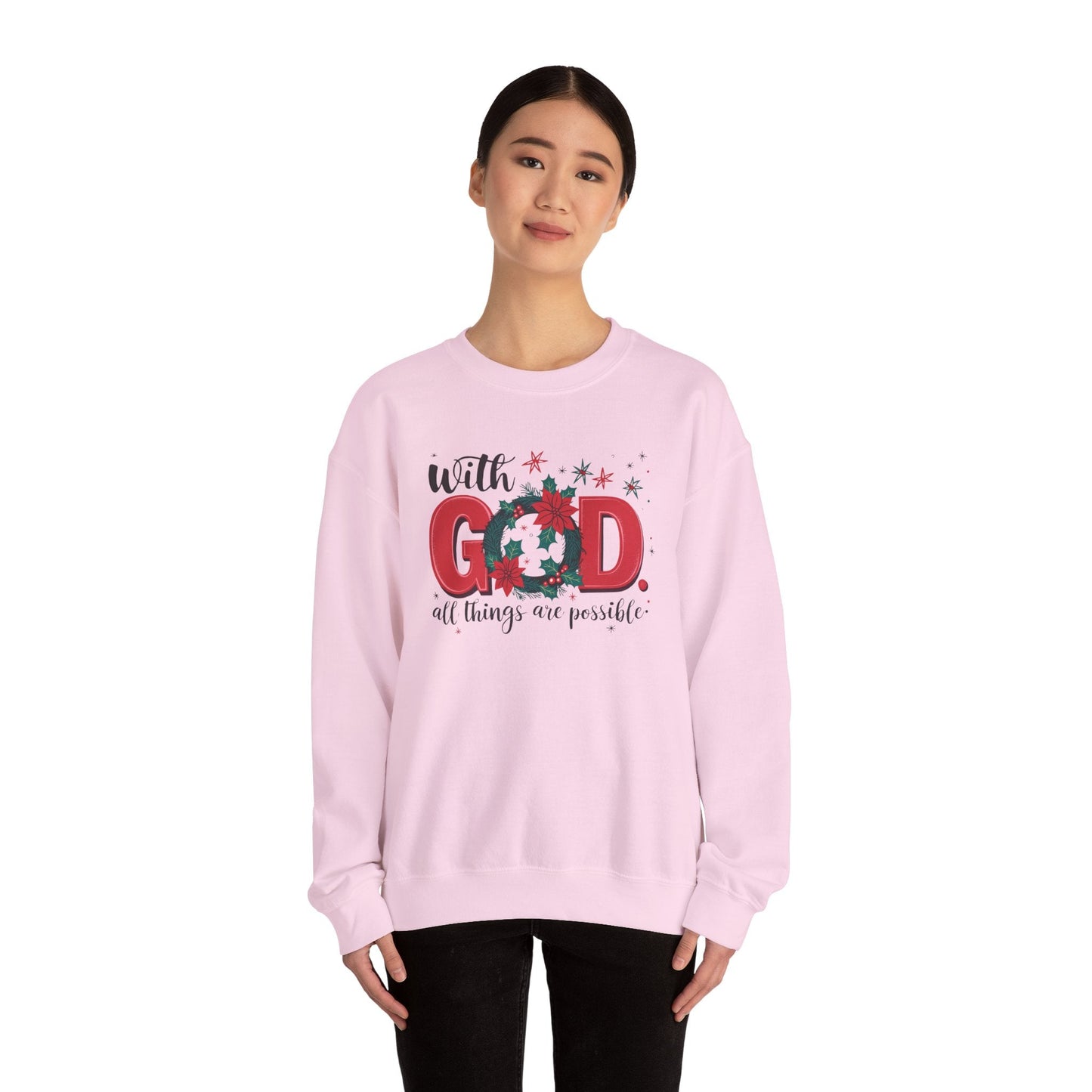 Christmas With God Sweatshirt - Sweatshirt - Nazareth Treasures