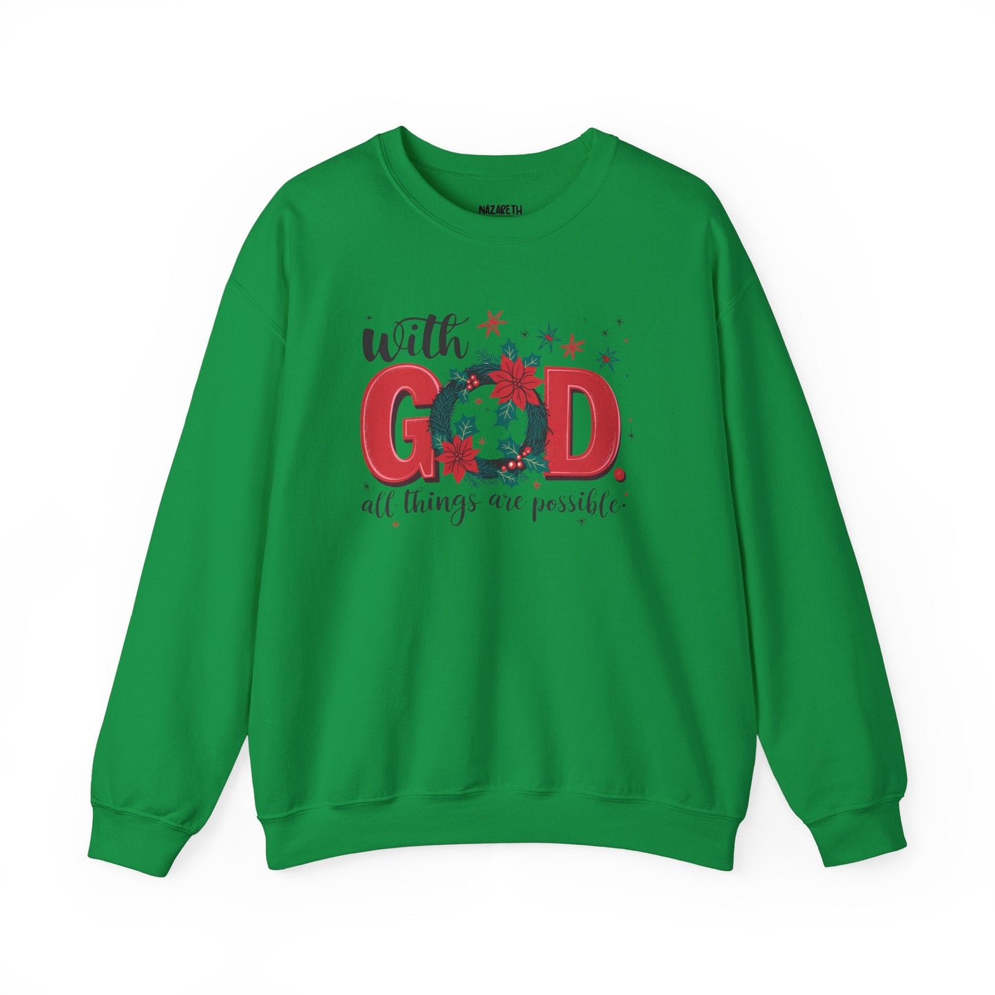 Christmas With God Sweatshirt - Sweatshirt - Nazareth Treasures