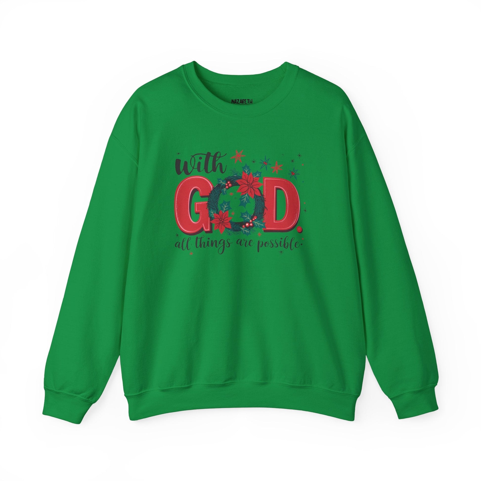 Christmas With God Sweatshirt - Sweatshirt - Nazareth Treasures