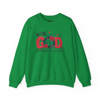 Christmas With God Sweatshirt - Sweatshirt - Nazareth Treasures