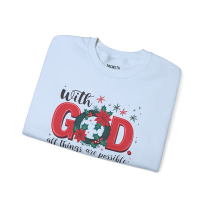 Christmas With God Sweatshirt - Sweatshirt - Nazareth Treasures