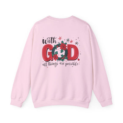 Christmas With God Sweatshirt - Sweatshirt - Nazareth Treasures