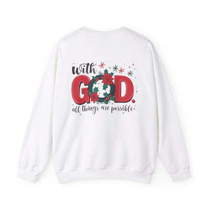 Christmas With God Sweatshirt - Sweatshirt - Nazareth Treasures