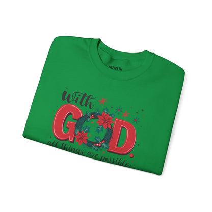 Christmas With God Sweatshirt - Sweatshirt - Nazareth Treasures