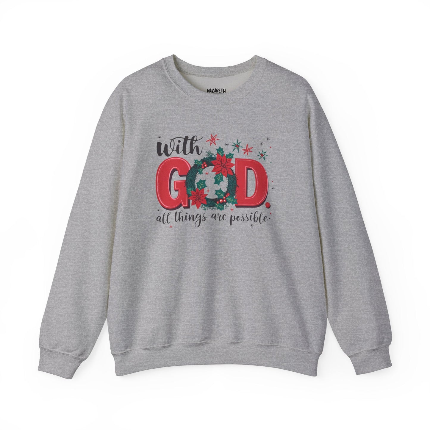 Christmas With God Sweatshirt - Sweatshirt - Nazareth Treasures