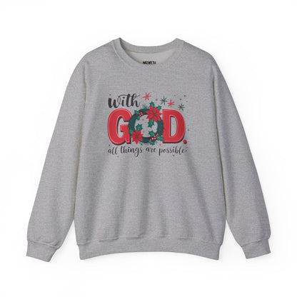 Christmas With God Sweatshirt - Sweatshirt - Nazareth Treasures