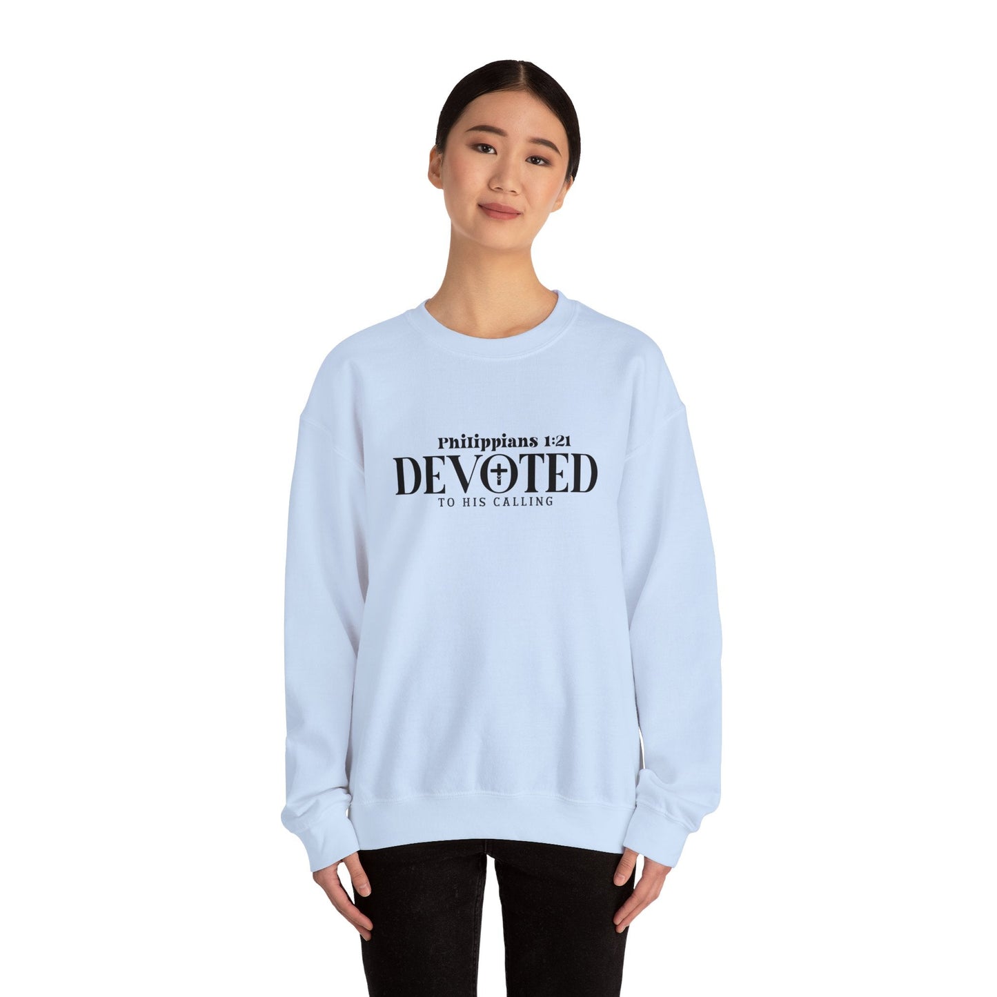 Devoted to His Calling Crewneck Sweatshirt - Sweatshirt - Nazareth Treasures