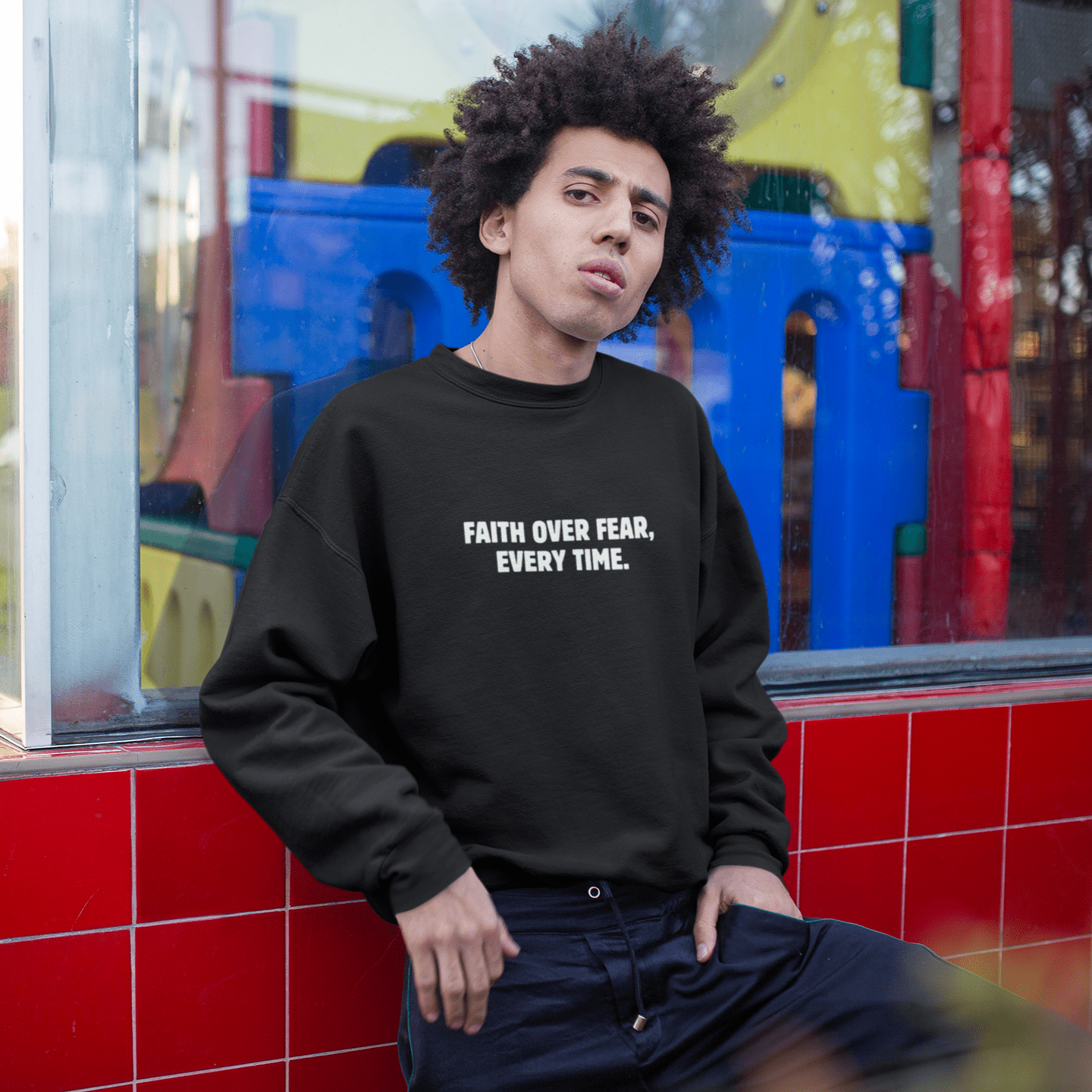 Faith Over Fear, Every Time Sweatshirt - Sweatshirt - Nazareth Treasures