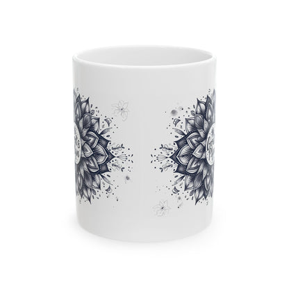 God's Plan, Mandala Leaves - Ceramic Mug, 11oz - Mug - Nazareth Treasures