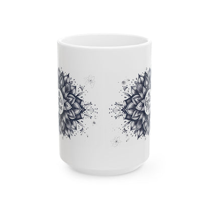 God's Plan, Mandala Leaves - Ceramic Mug, 11oz - Mug - Nazareth Treasures