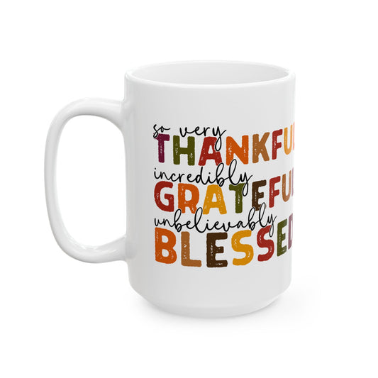 Grateful Thankful Blessed Mug - Mug - Nazareth Treasures