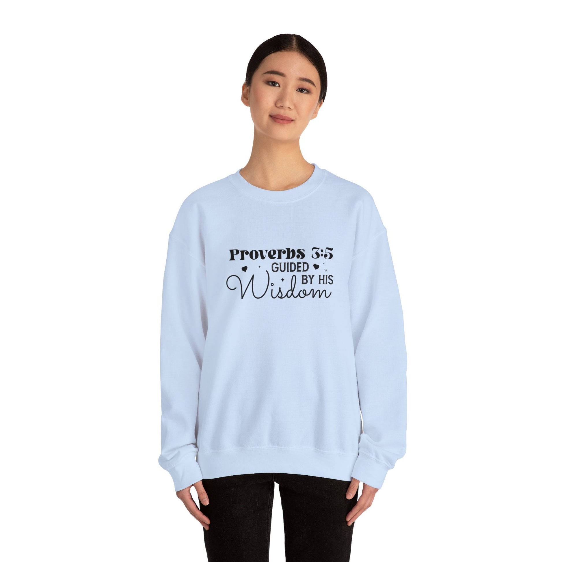 Guided by His Wisdom - Proverbs 3:5 - Crewneck Sweatshirt - Sweatshirt - Nazareth Treasures