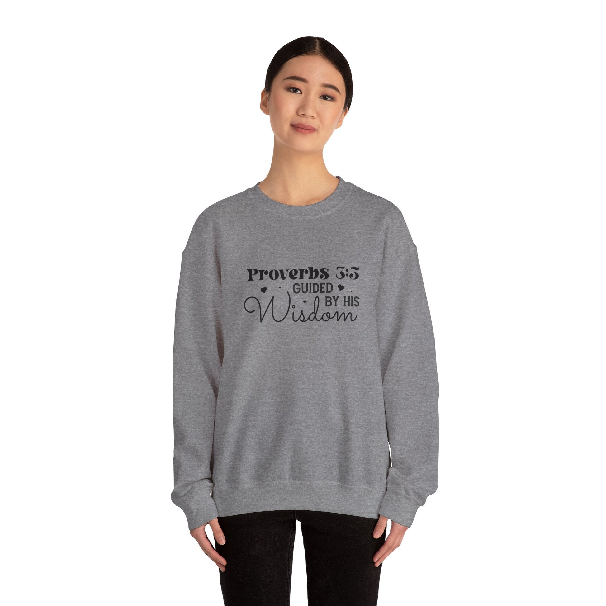 Guided by His Wisdom - Proverbs 3:5 - Crewneck Sweatshirt - Sweatshirt - Nazareth Treasures