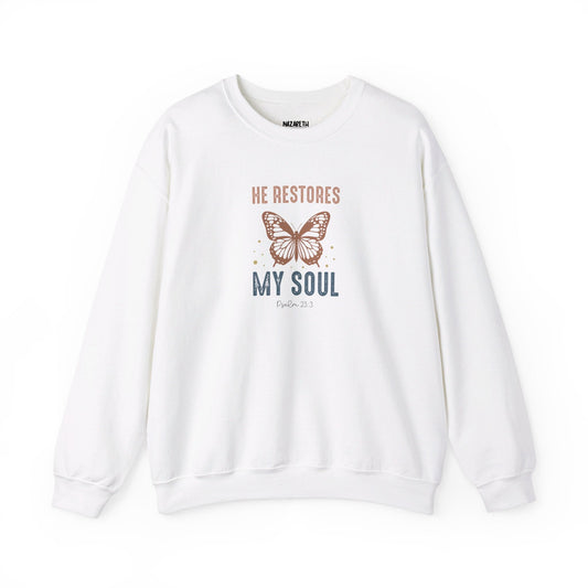 He restores my soul Sweatshirt - Sweatshirt - Nazareth Treasures