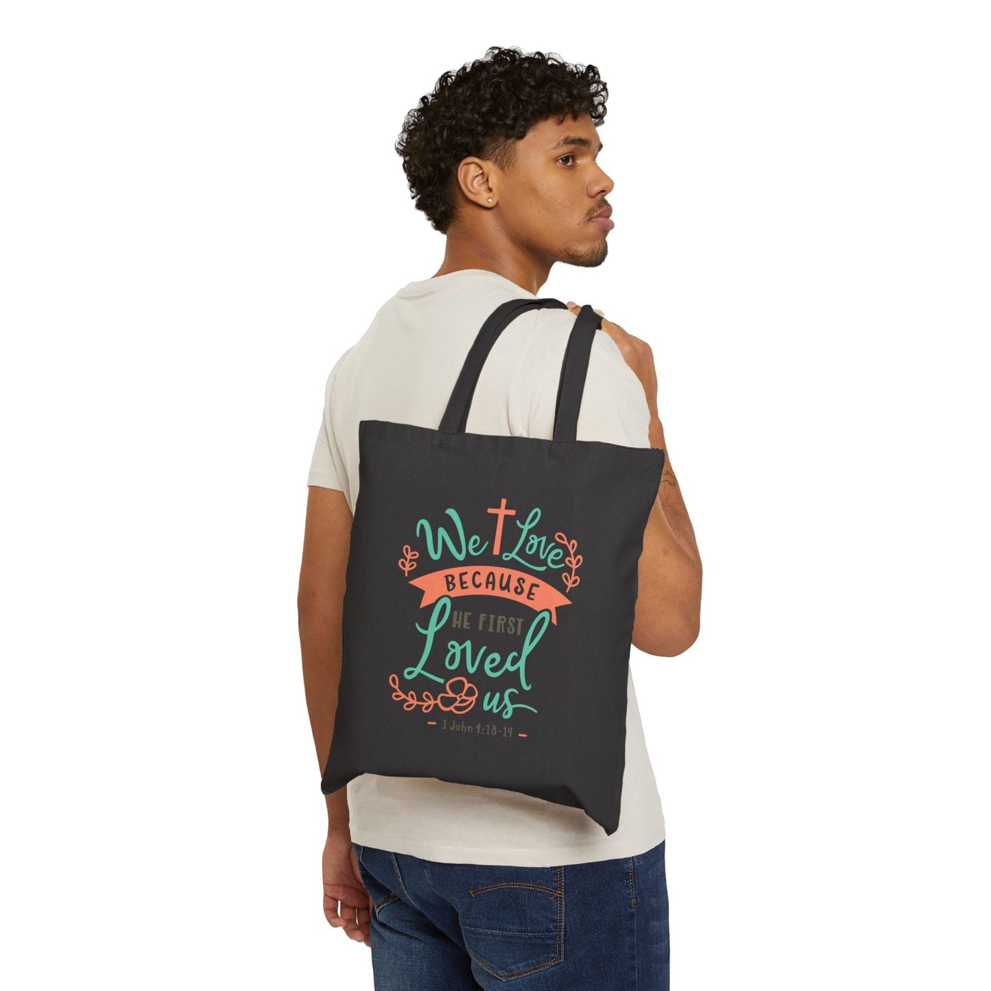 John4 : 18 - 19 - Cotton Canvas Tote Bag - Bags - Nazareth Treasures
