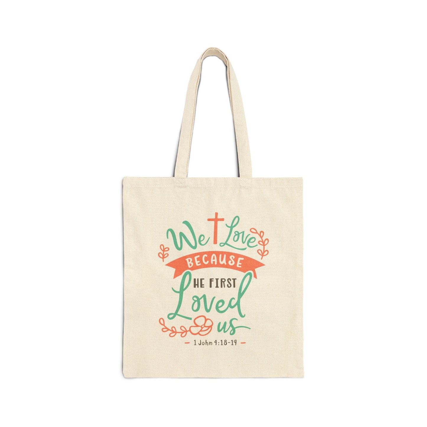 John4 : 18 - 19 - Cotton Canvas Tote Bag - Bags - Nazareth Treasures