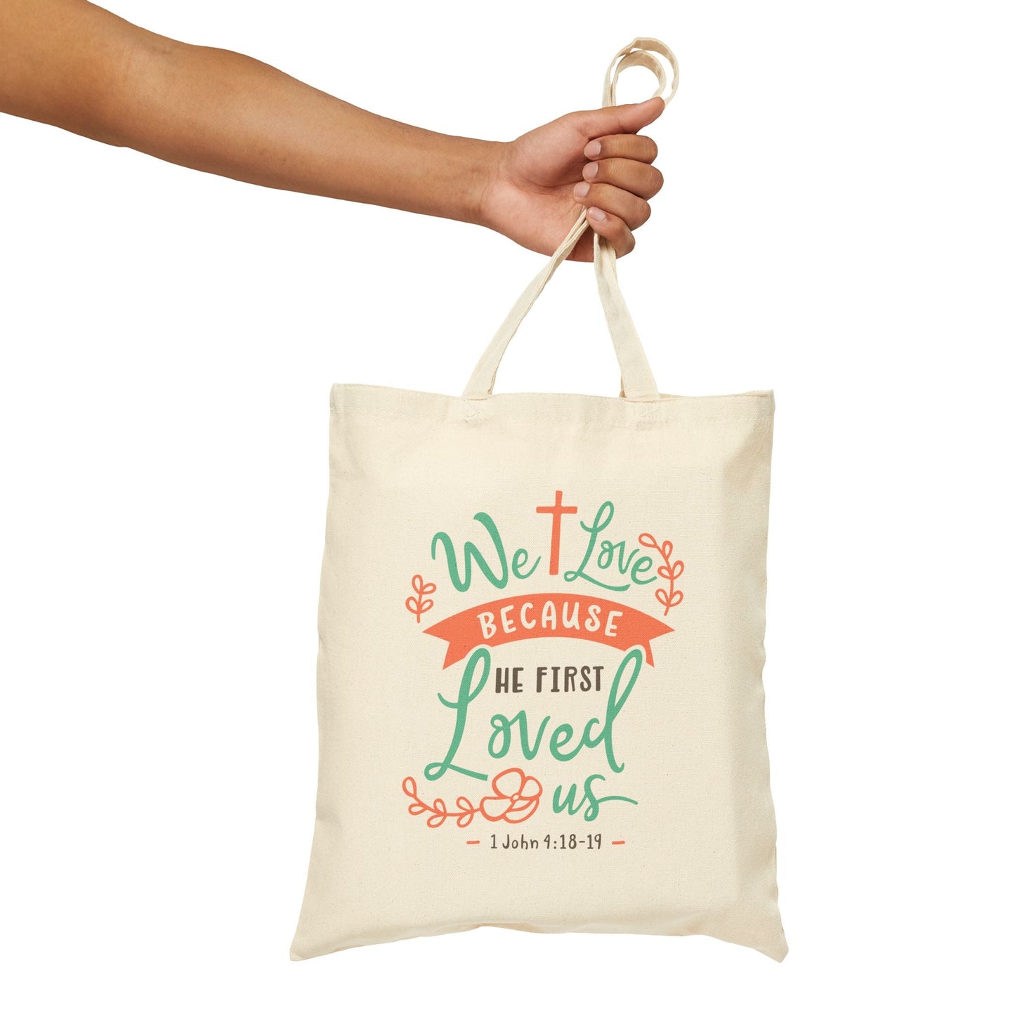John4 : 18 - 19 - Cotton Canvas Tote Bag - Bags - Nazareth Treasures