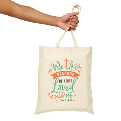 John4 : 18 - 19 - Cotton Canvas Tote Bag - Bags - Nazareth Treasures