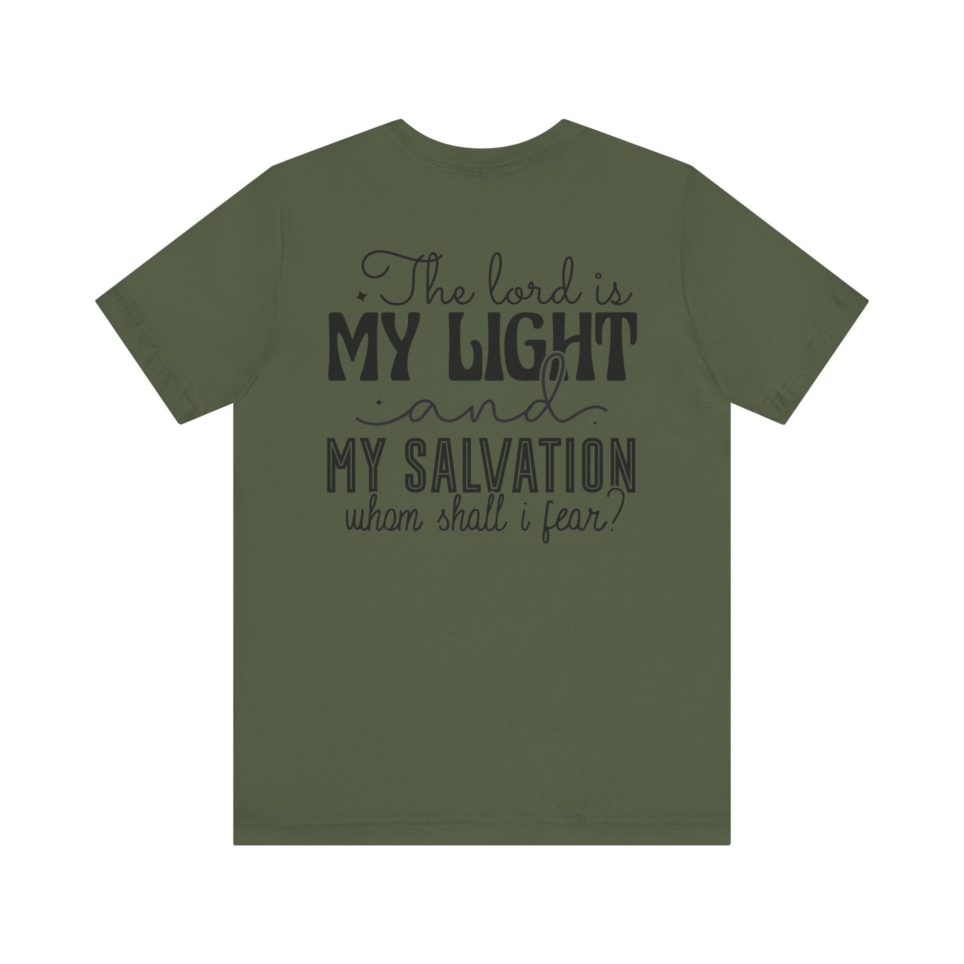 Living Fearlessly in His Divine Light - Psalm 27:1 - Unisex T-Shirt - T-Shirt - Nazareth Treasures