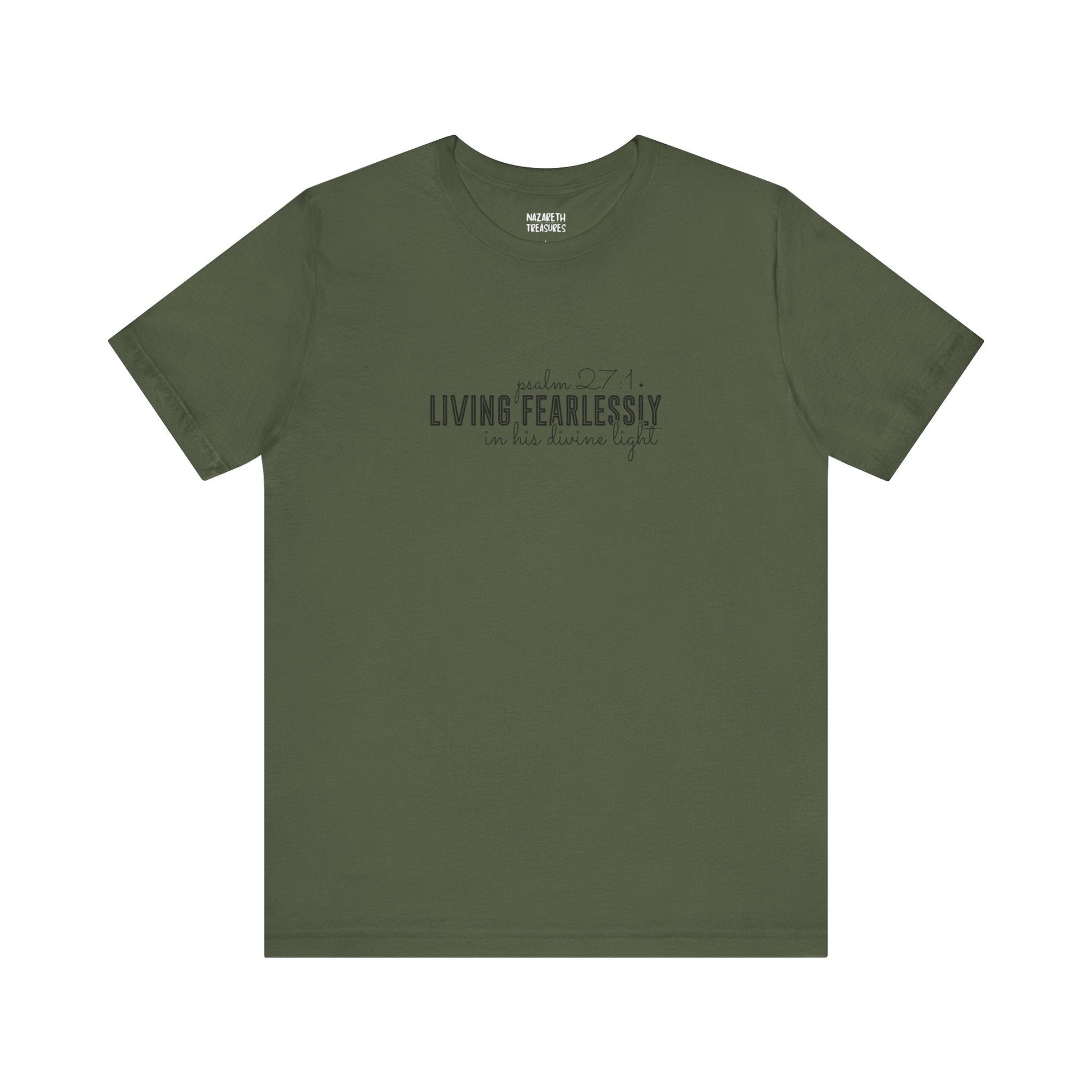 Living Fearlessly in His Divine Light - Psalm 27:1 - Unisex T-Shirt - T-Shirt - Nazareth Treasures