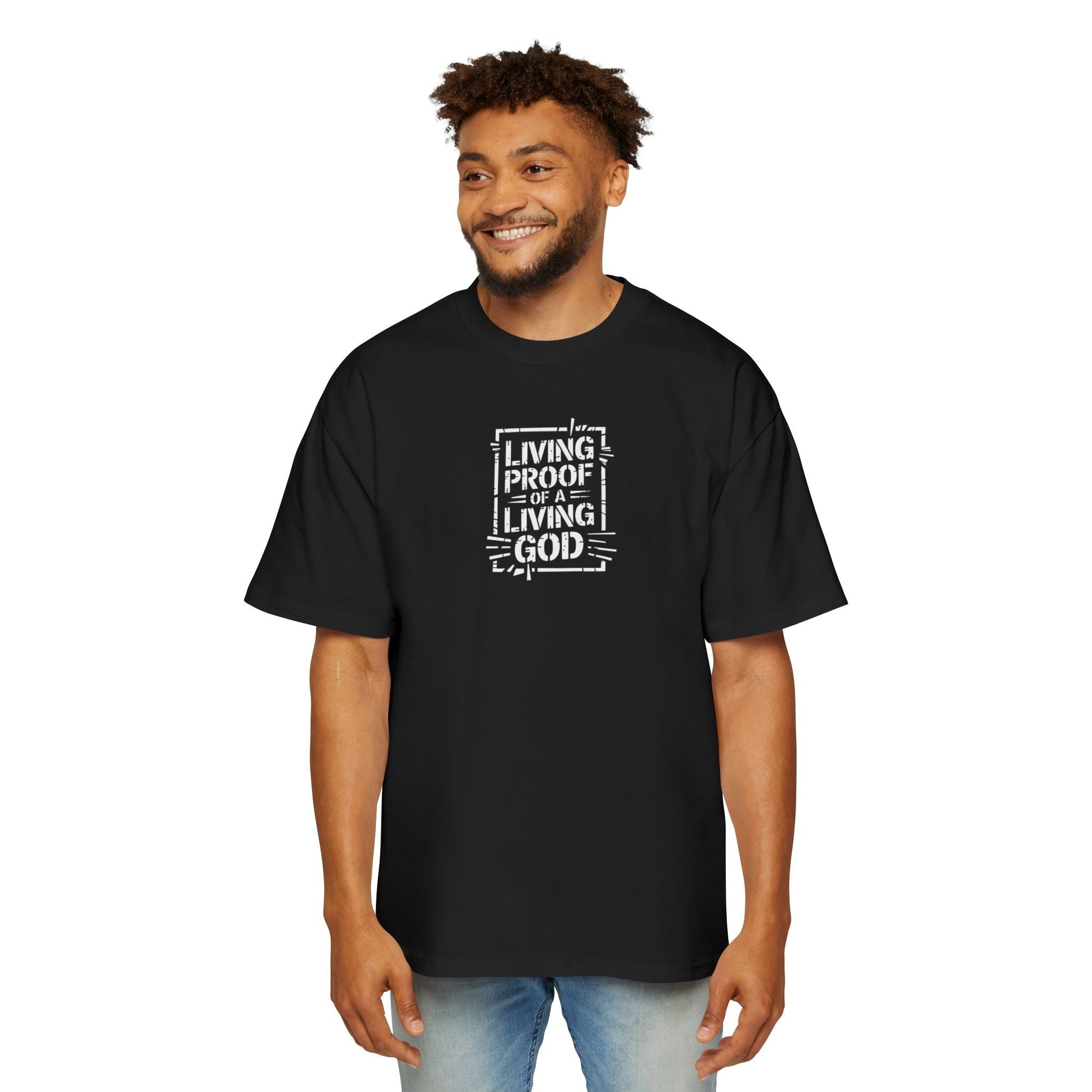 Living Proof of a Living God - Faith - Inspired Black T-Shirt - T-Shirt - Nazareth Treasures