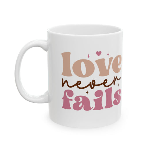 Love Never Fails Mug - Mug - Nazareth Treasures