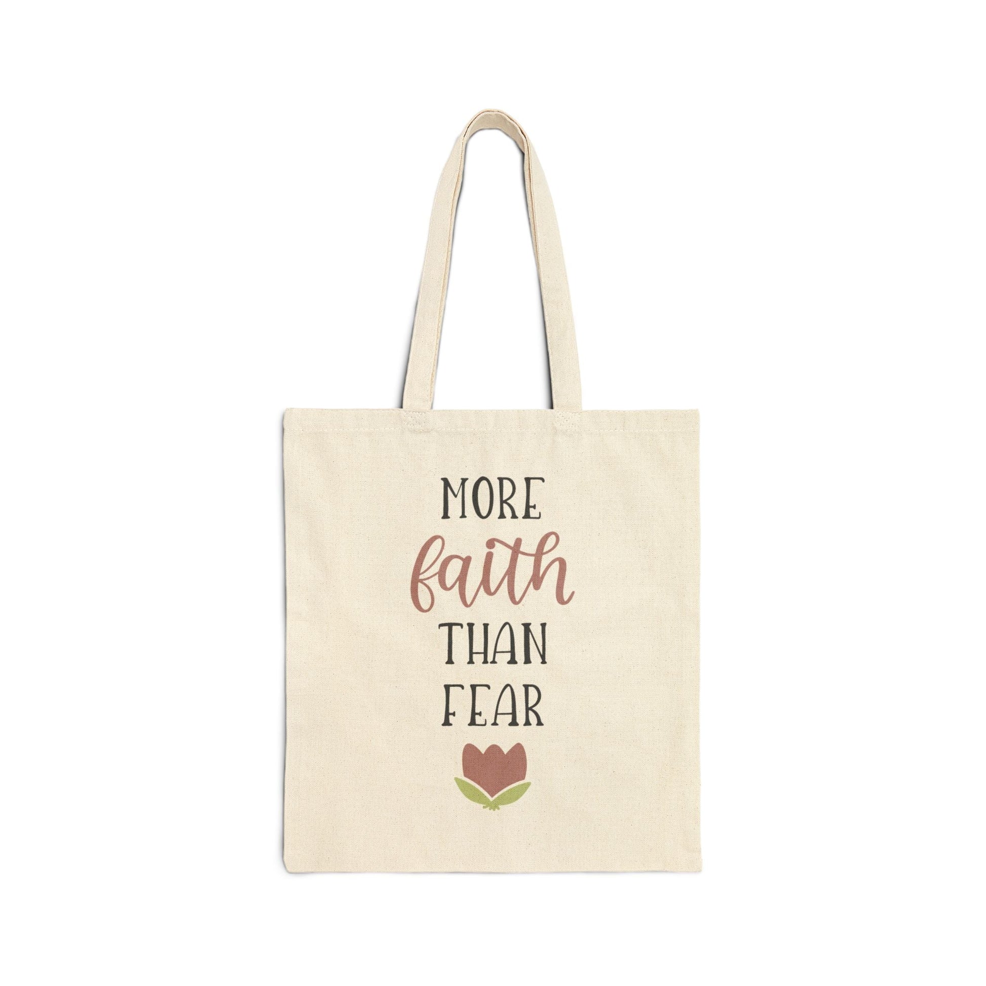 More Faith Than Fear - Cotton Tote Bag - Bags - Nazareth Treasures