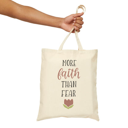 More Faith Than Fear - Cotton Tote Bag - Bags - Nazareth Treasures