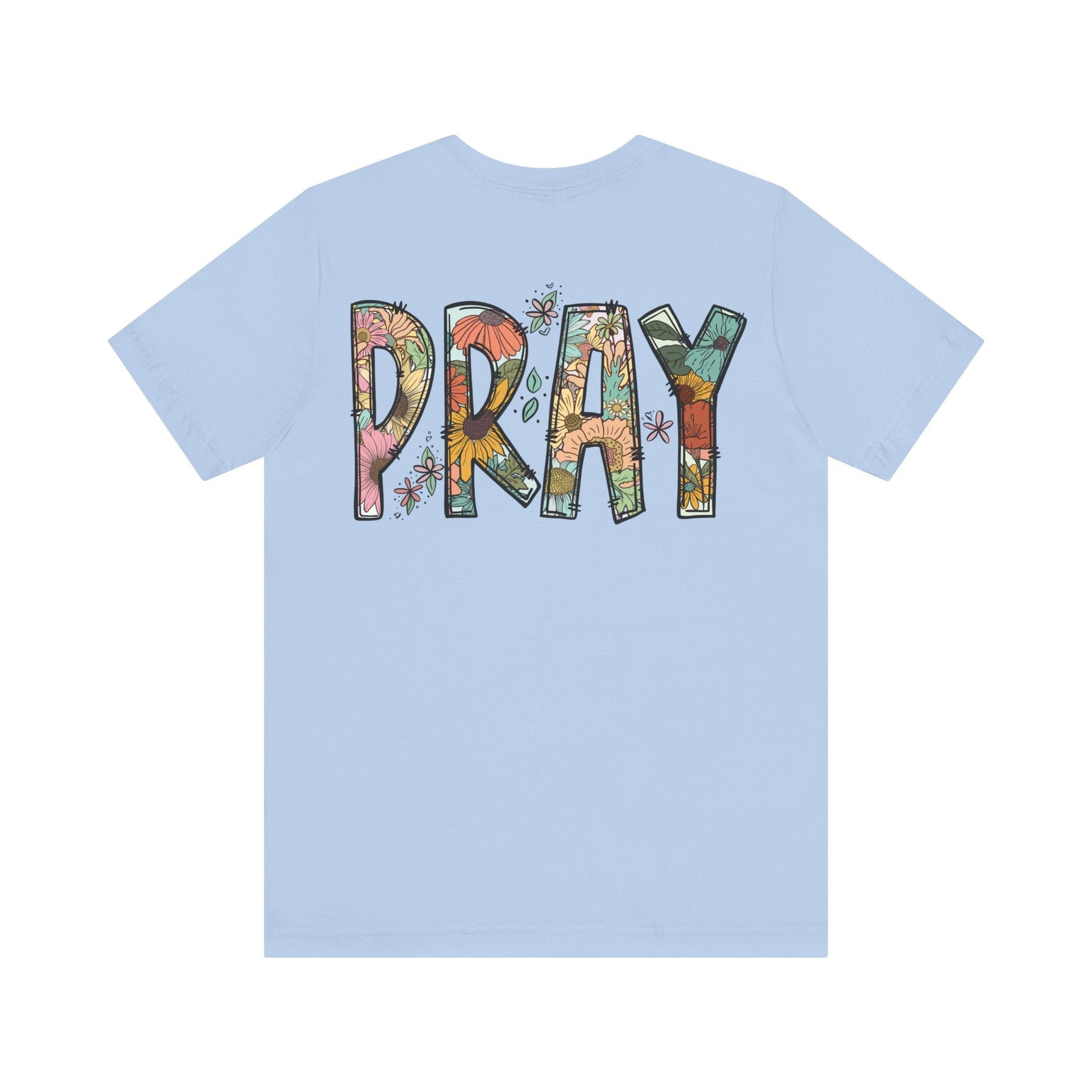 Pray Flowers Boho T-Shirt - T-Shirt - Nazareth Treasures