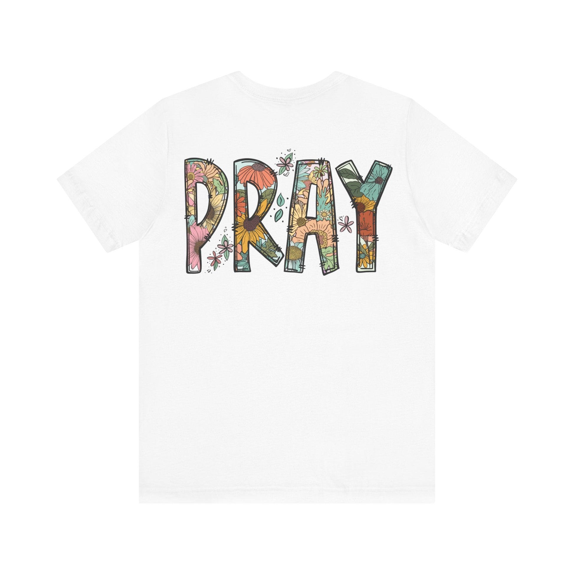 Pray Flowers Boho T-Shirt - T-Shirt - Nazareth Treasures