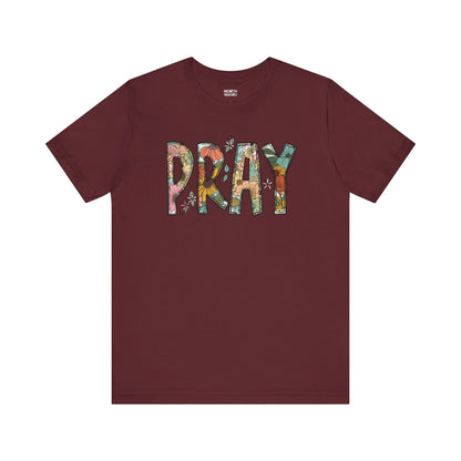 Pray Flowers Boho T-Shirt - T-Shirt - Nazareth Treasures