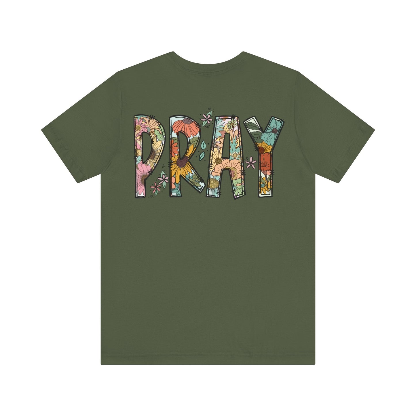 Pray Flowers Boho T-Shirt - T-Shirt - Nazareth Treasures