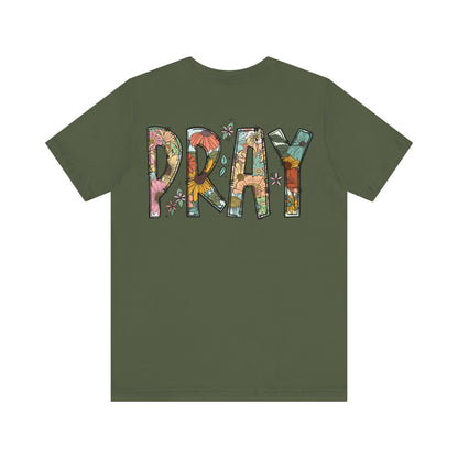 Pray Flowers Boho T-Shirt - T-Shirt - Nazareth Treasures